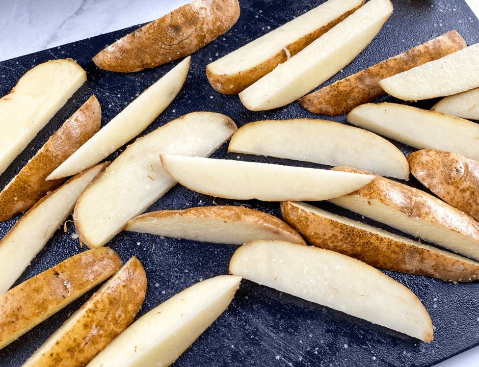 Sliced Idaho potatoes