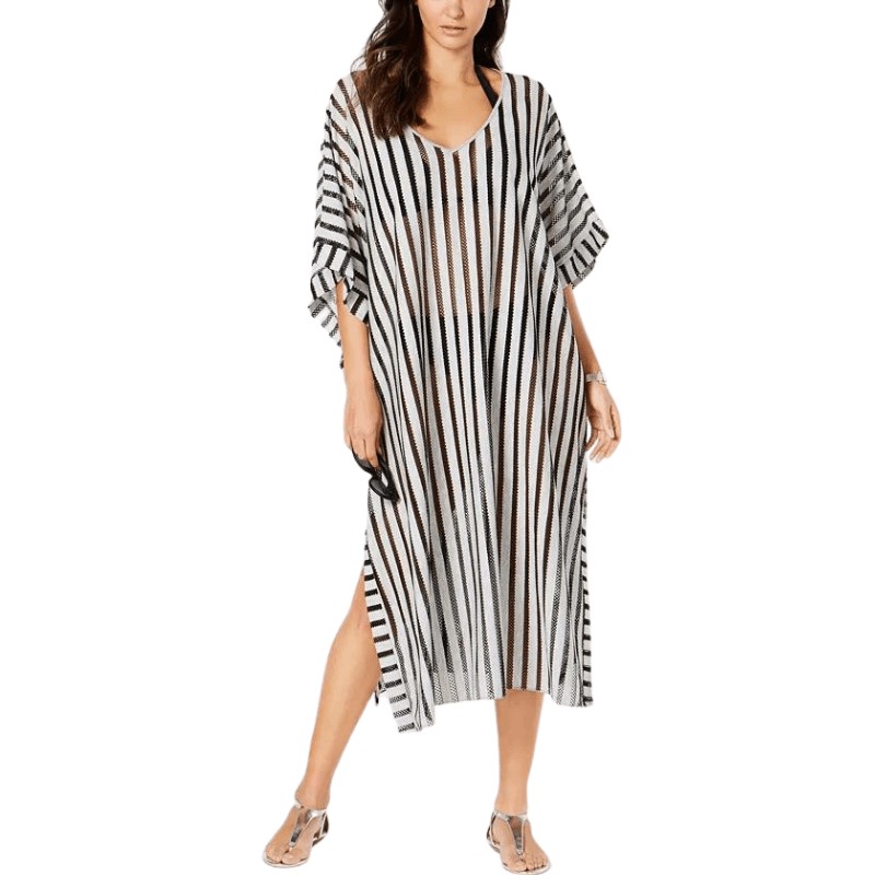 Striped Maxi Caftan Cover-Up