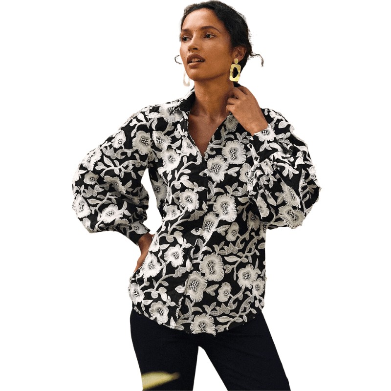 3D Embroidered Floral Shirt from Chico's Clearance