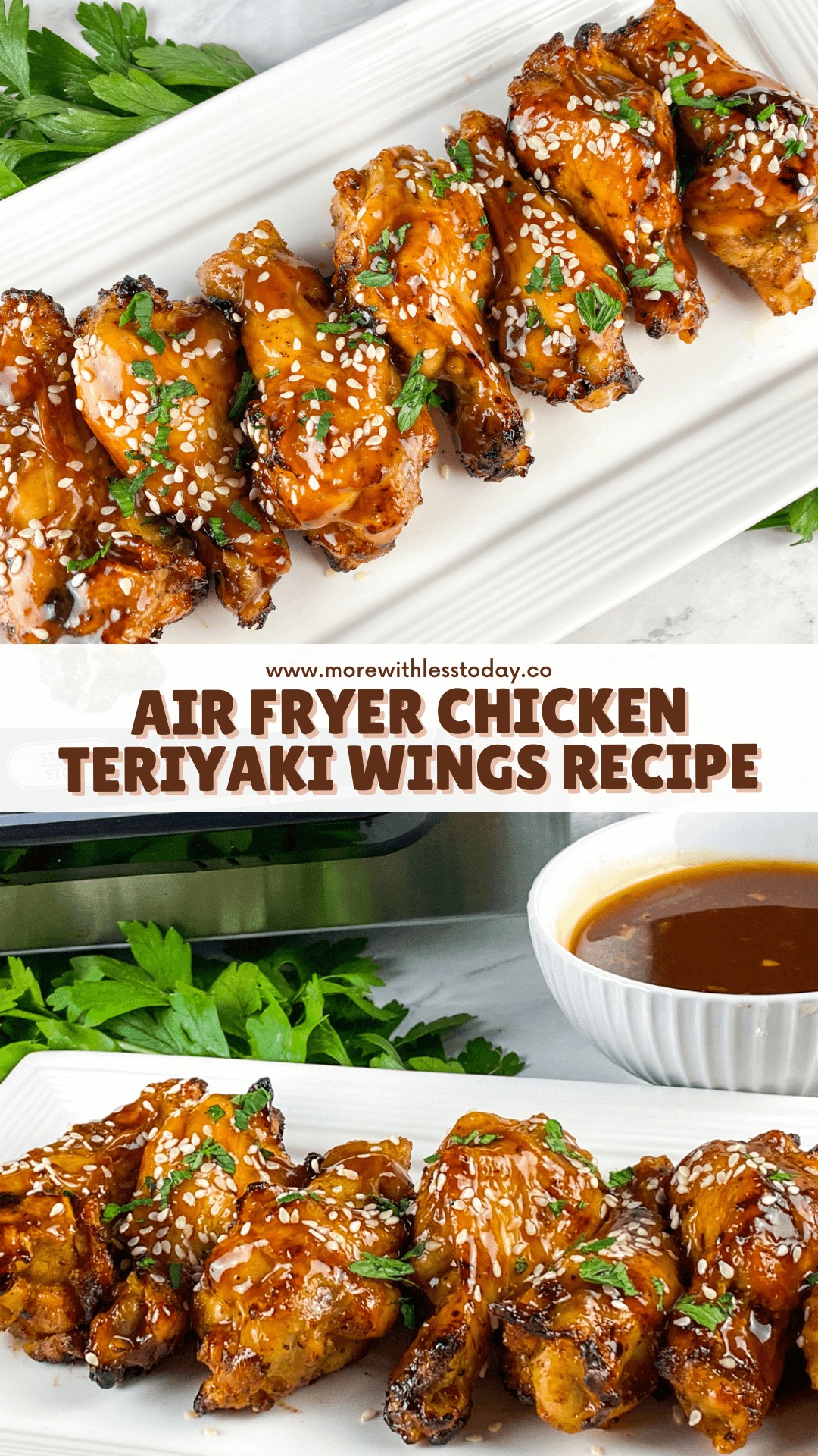 Air Fryer Chicken Teriyaki Wings - PIN