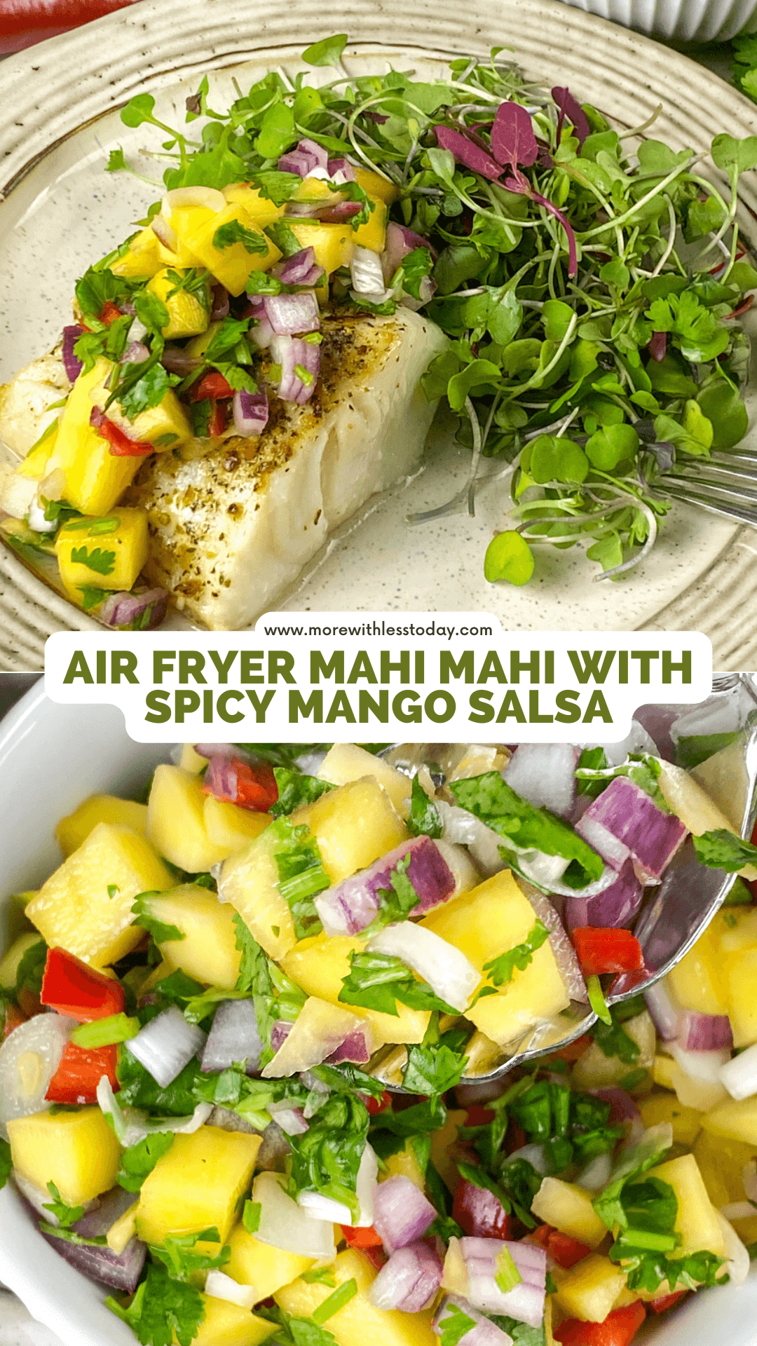 Air Fryer Mahi Mahi with Spicy Mango Salsa - PIN