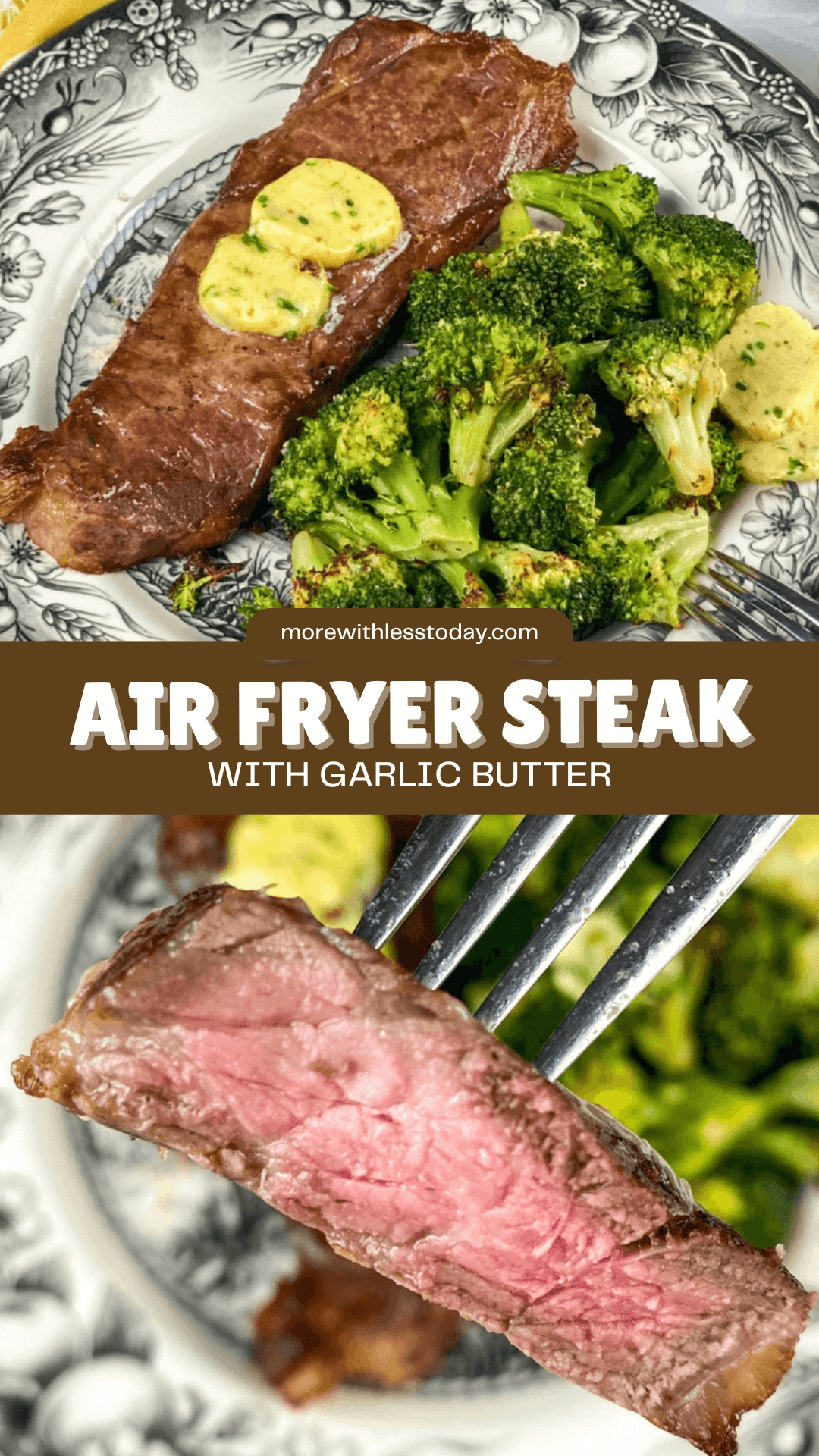 Air Fryer Steak with Garlic Butter - PIN