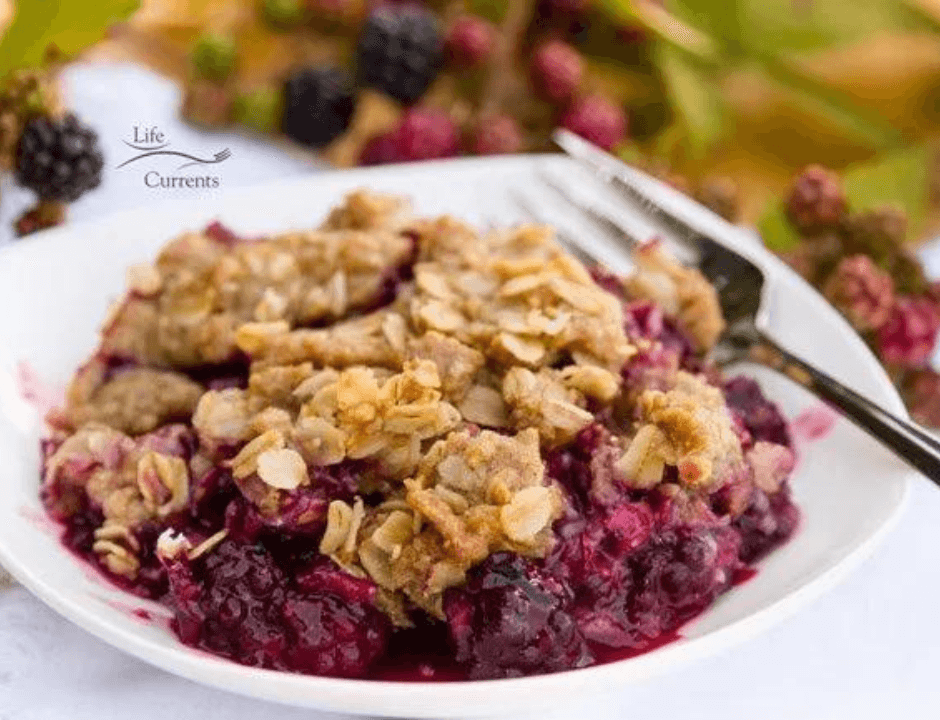 Blackberry Peach Fruit Crisp Oatmeal Cookie Crumble