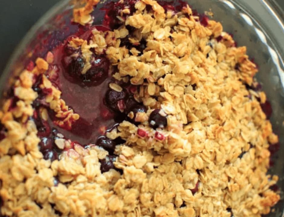 Coconut Oil Blueberry Crisp Crumble