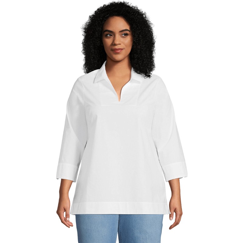 Cotton 3-4 Sleeve Tunic Top