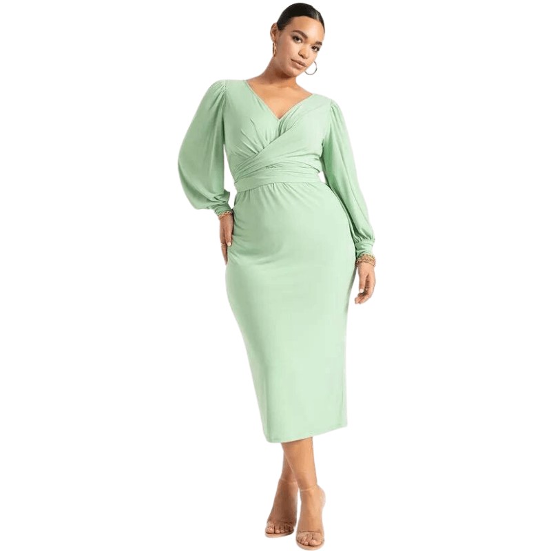 Cross Front Midi Dress