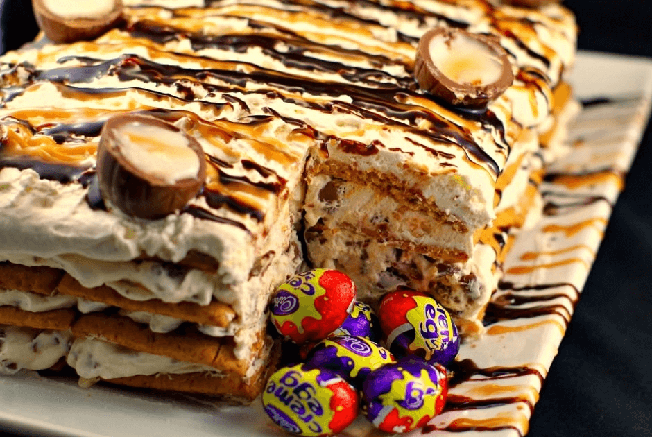 Easter Creme Egg Icebox Cake