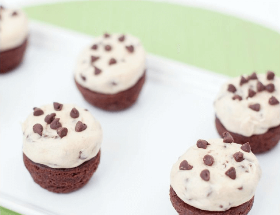 No-Bake Cookie Dough Brownie Bites