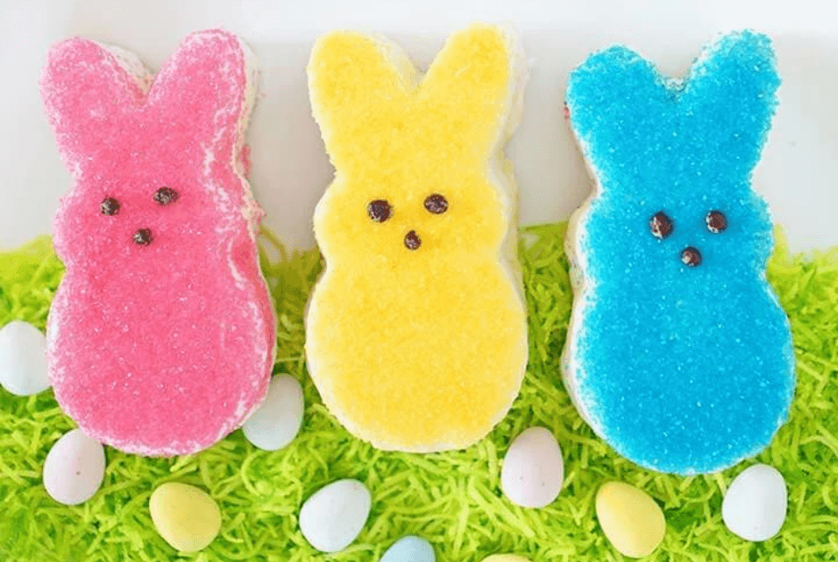 Peeps Inspired Easter Bunny Cakes