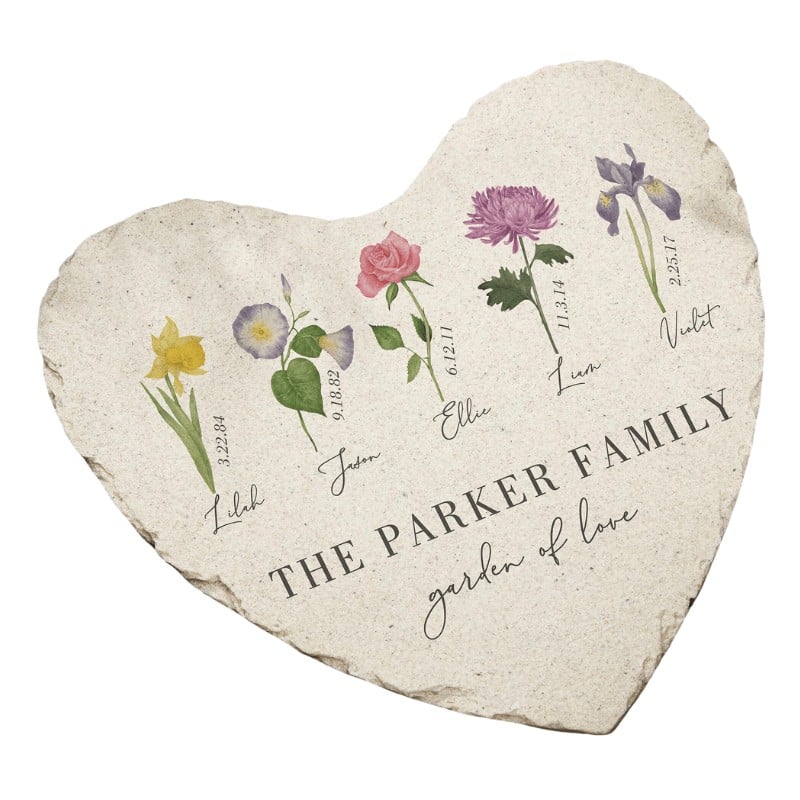 Personalized Heart Garden Stones - Thoughtful Gifts for Mother's Day