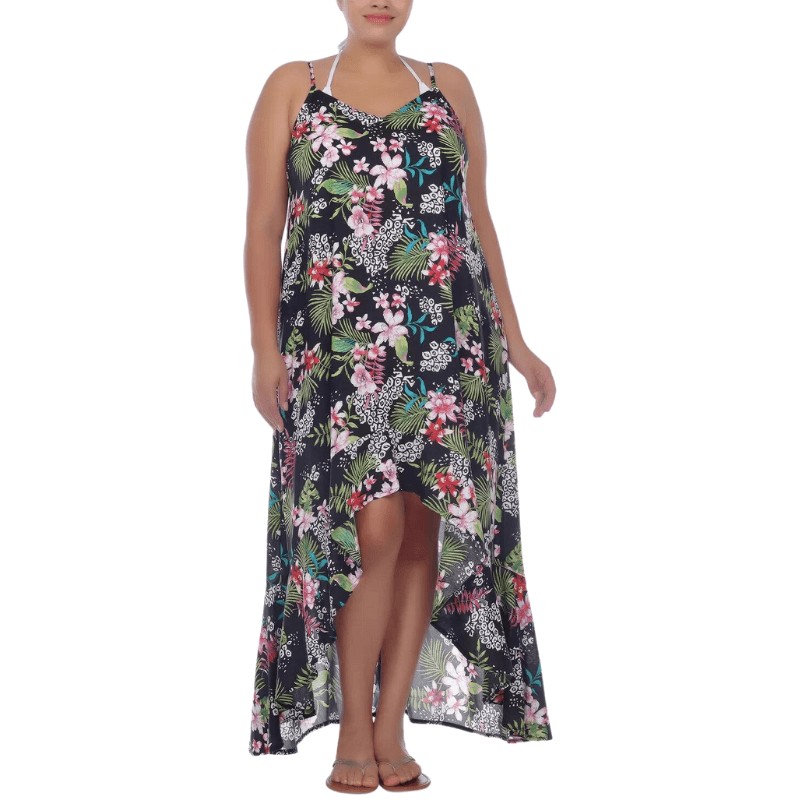 Printed High-Low Dress Cover-Up