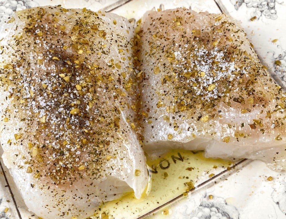 Seasoned mahi-mahi fillets