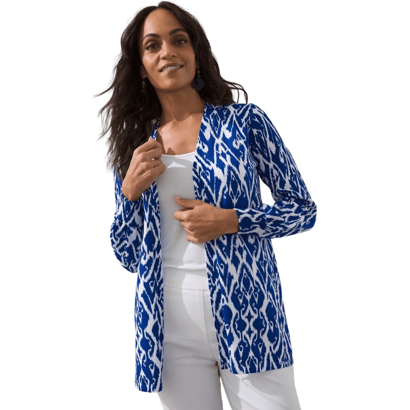 Spun Rayon Ikat Stitched Cardigan from Chico's Clearance