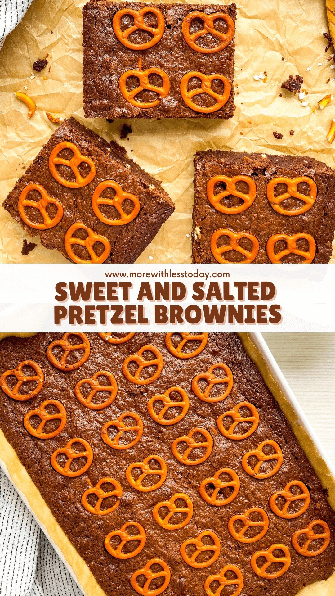 Sweet And Salted Pretzel Brownies - PIN