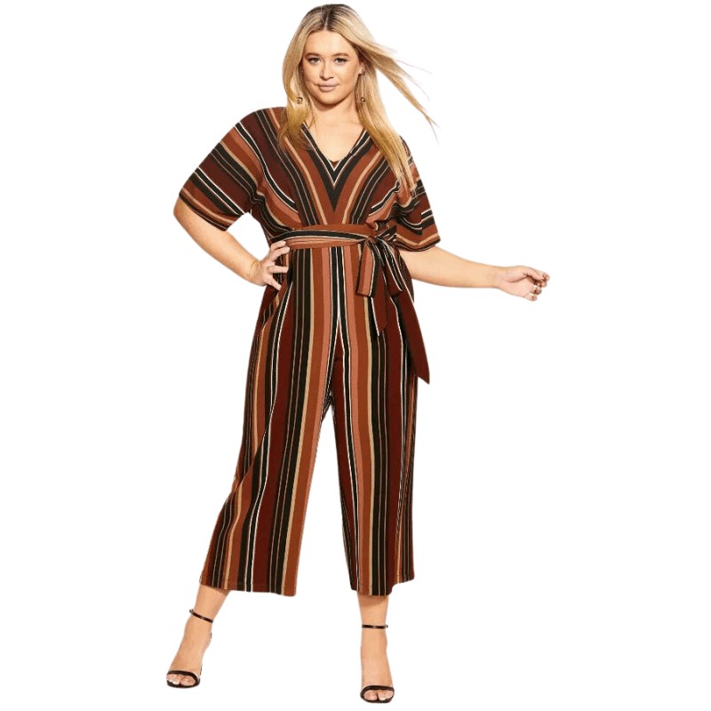 Tan Stripe Jumpsuit