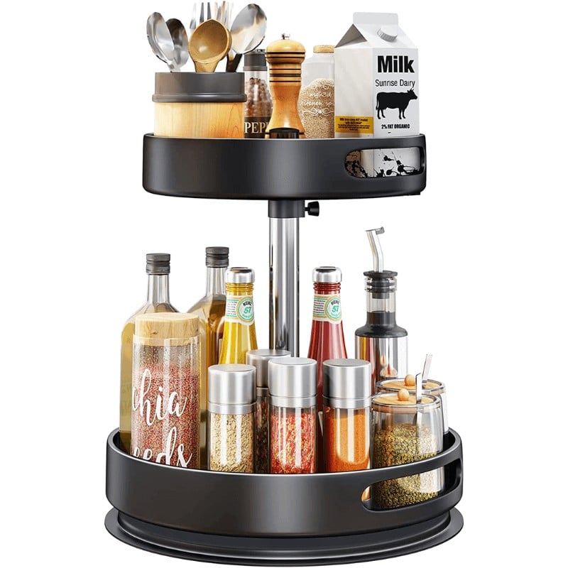 2-Tier Metal Rotating Spice Rack - Best Kitchen Gadgets