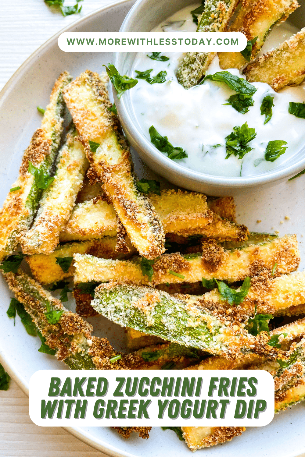 Baked Zucchini Fries with Greek Yogurt Dip - PIN