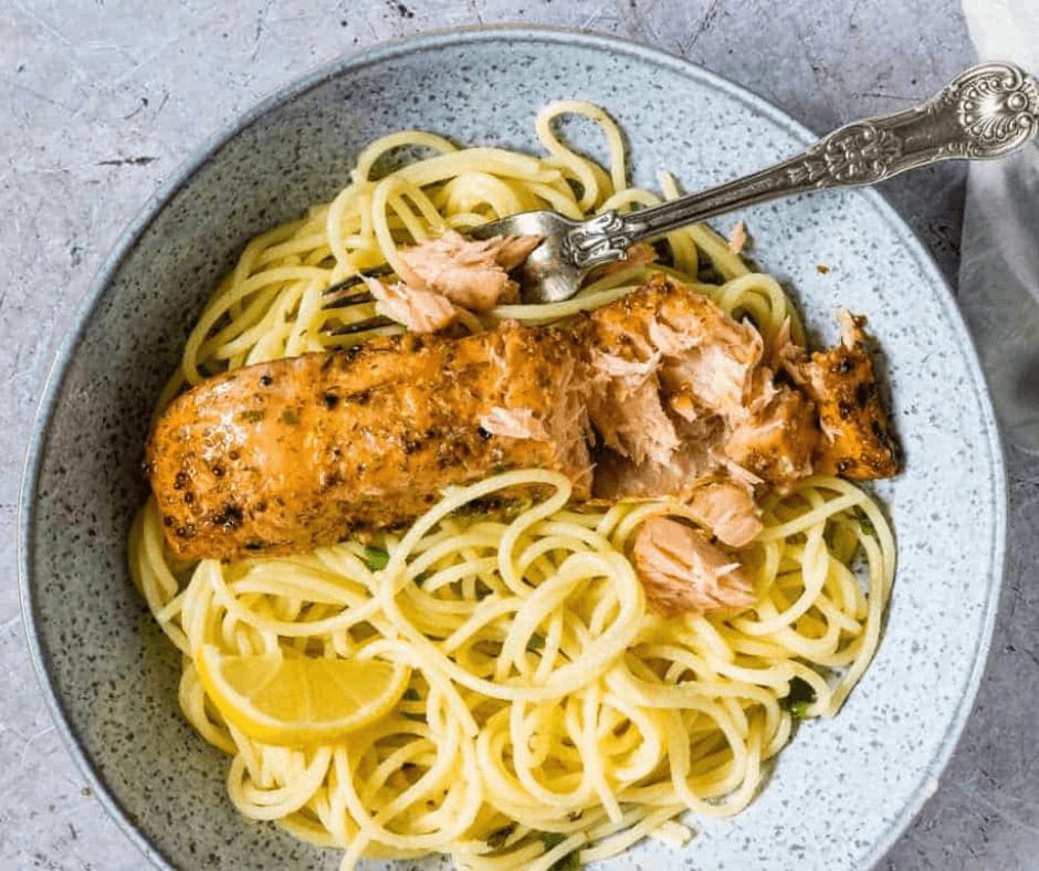 Lemon Butter Salmon Pasta