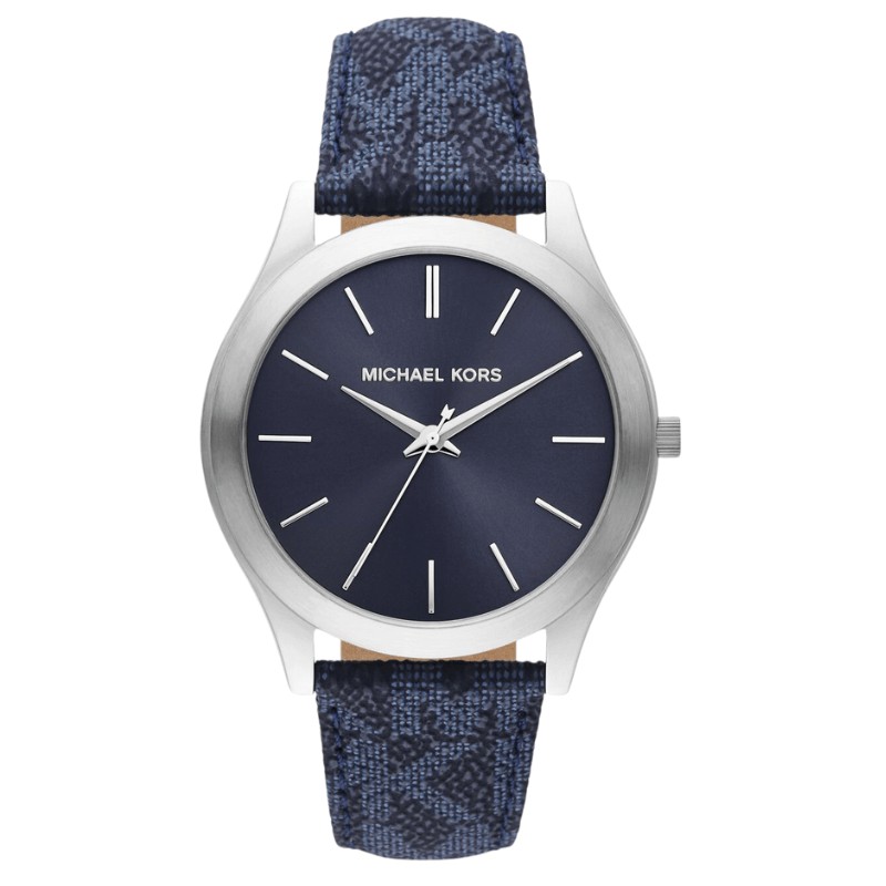 Oversized Slim Runway Logo and Silver-Tone Watch