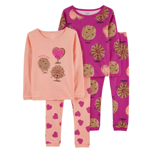 Toddler Girls' 4pc Pajama Set