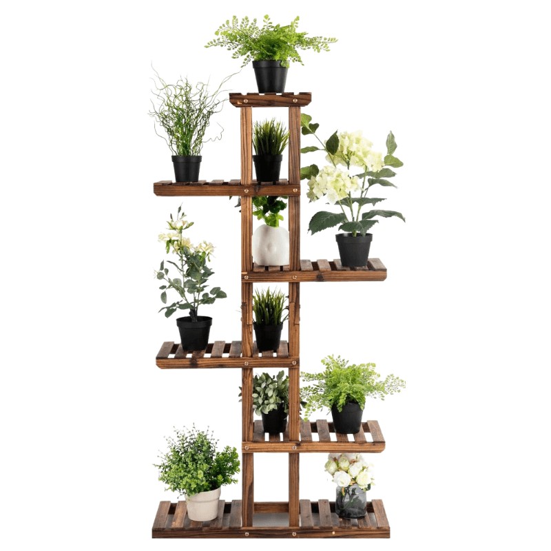 Topbuy - Wooden Plant Rack, 6-Tier