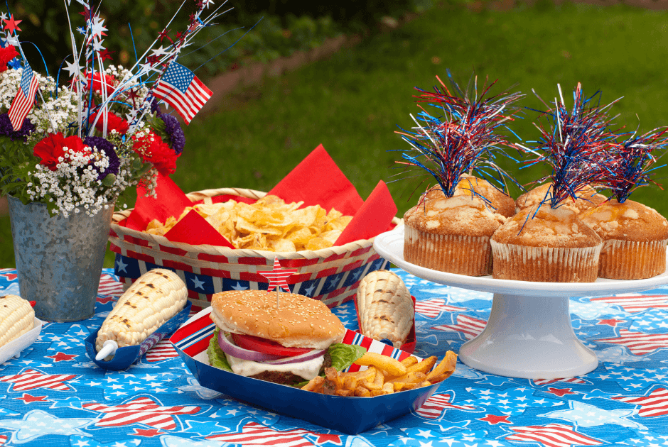 Food with 4th of July Home Decor