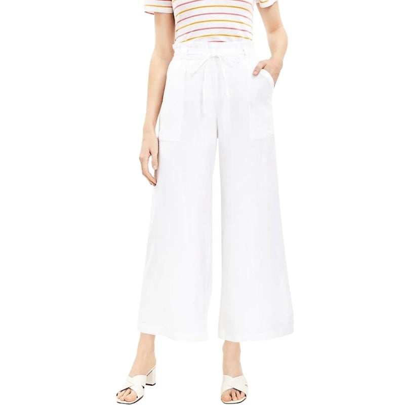 Pull On Linen Cotton Wide Leg Pants