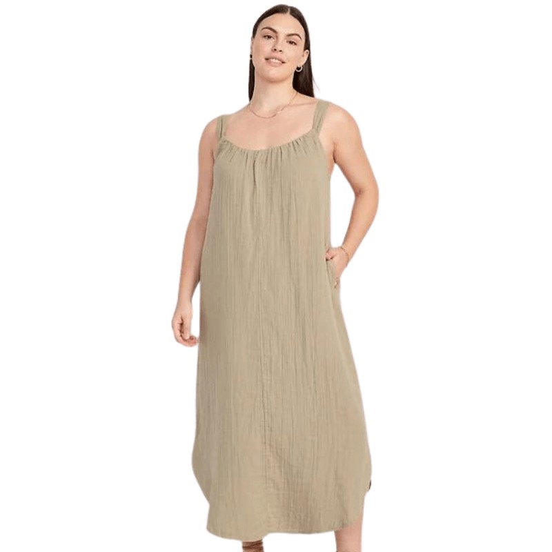 Sleeveless Shirred Maxi Dress - Travel Clothes for Women Over 50