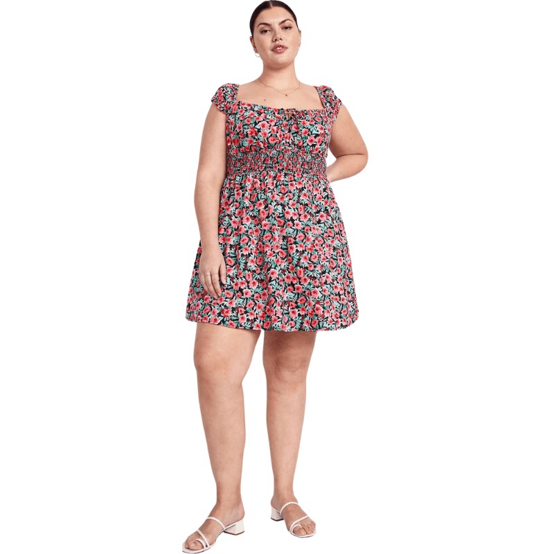 Waist-Defined Floral Mini Dress from Old Navy Clearance Outlet