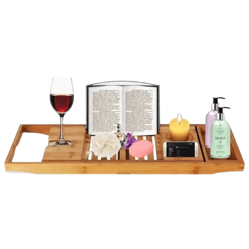 Luxury Bamboo Adjustable Bathtub Caddy
