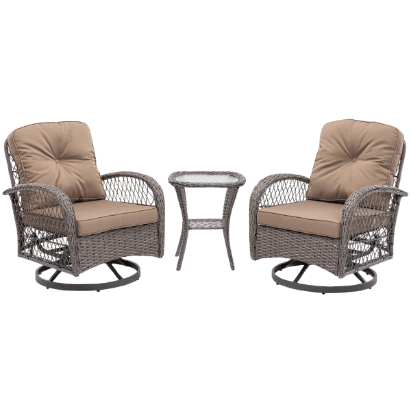 Outdoor Bistro Swivel Chairs Set