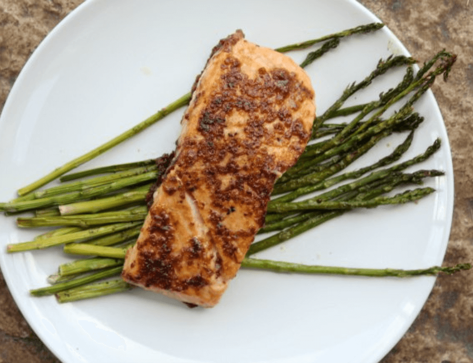 Salmon with Mustard and Brown Sugar Glaze