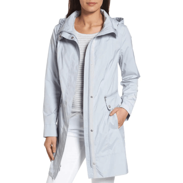 Back Bow Packable Hooded Raincoat