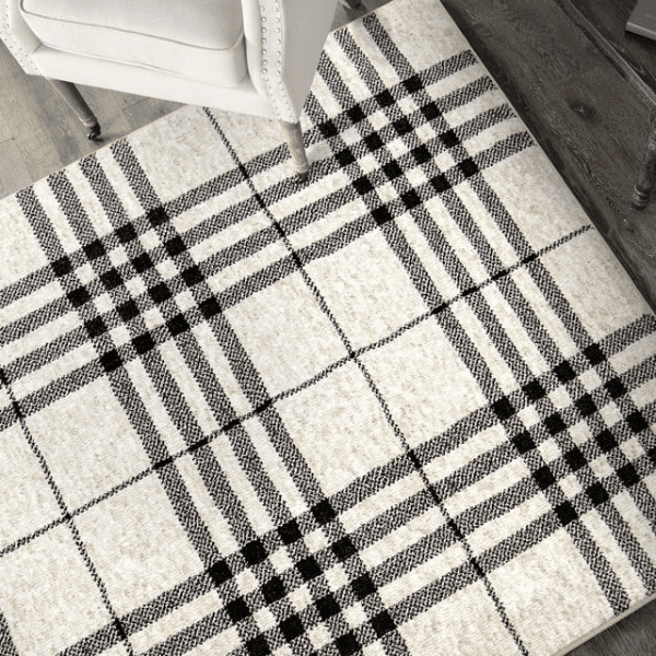 Highlands By Orian Black Plaid Area Rug