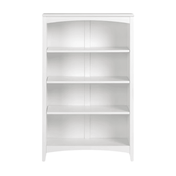 White Wood 4-Shelf Bookcase