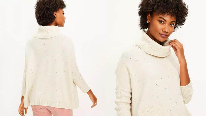 Flecked Pocket Poncho Sweater