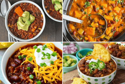 A collage of four Chili Recipes