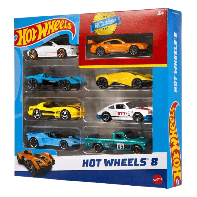 Hot Wheels - Set of 8 Basic Toy Cars & Trucks