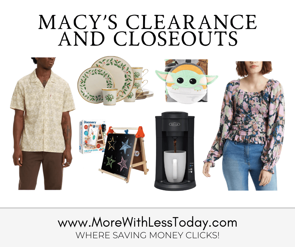 Clearance items from Macy’s Backstage