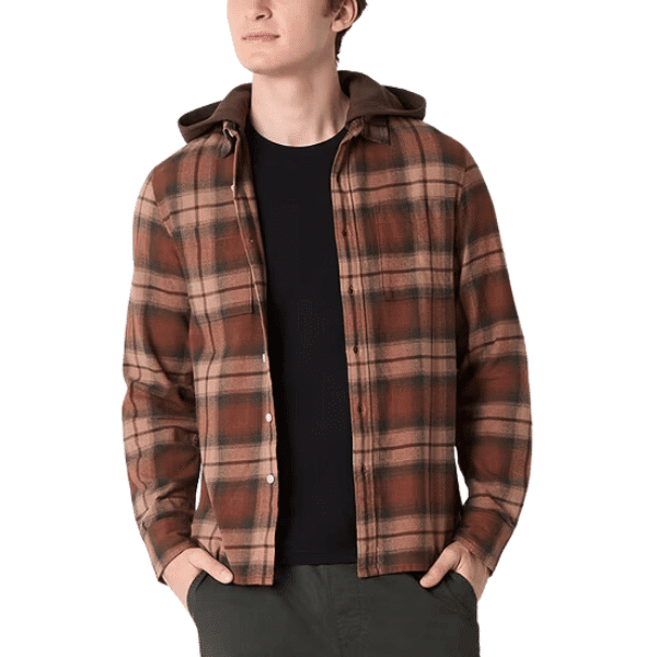 Hooded Long Sleeve Flannel Shirt from JC Penney Clearance