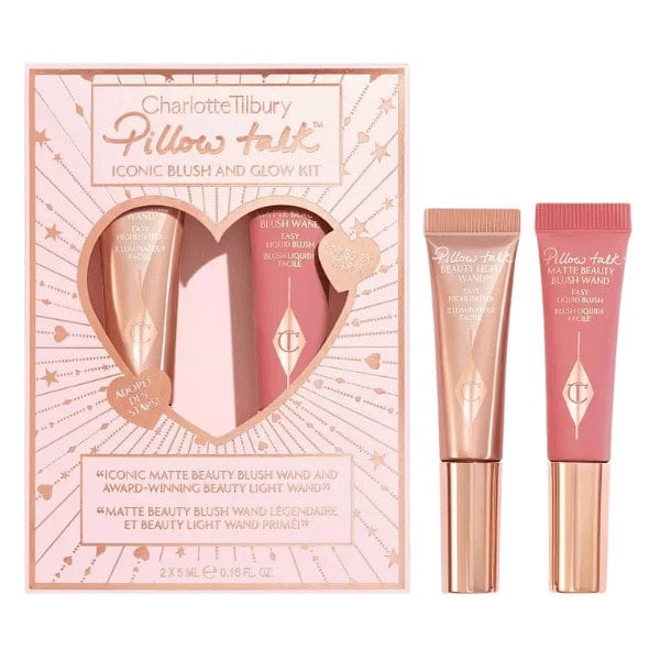 Mini Pillow Talk Blush and Glow Beauty Highlighter Wand Set