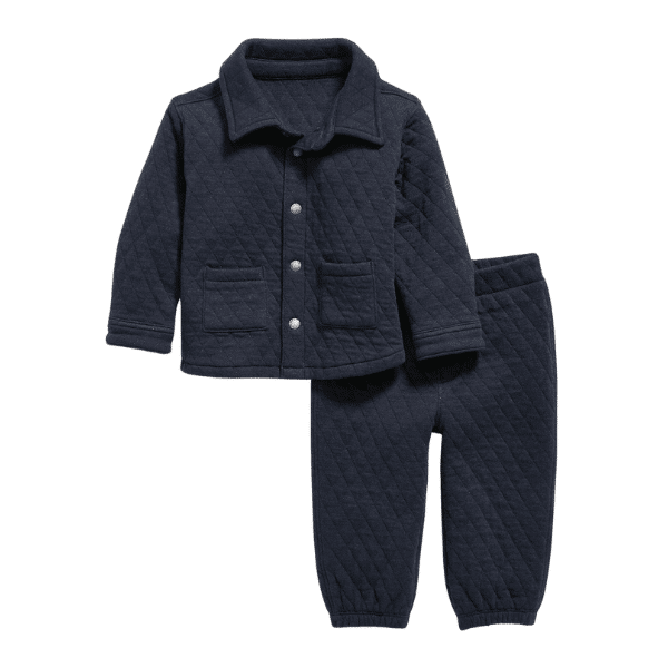 Quilted Pocket Shirt and Sweatpants Set