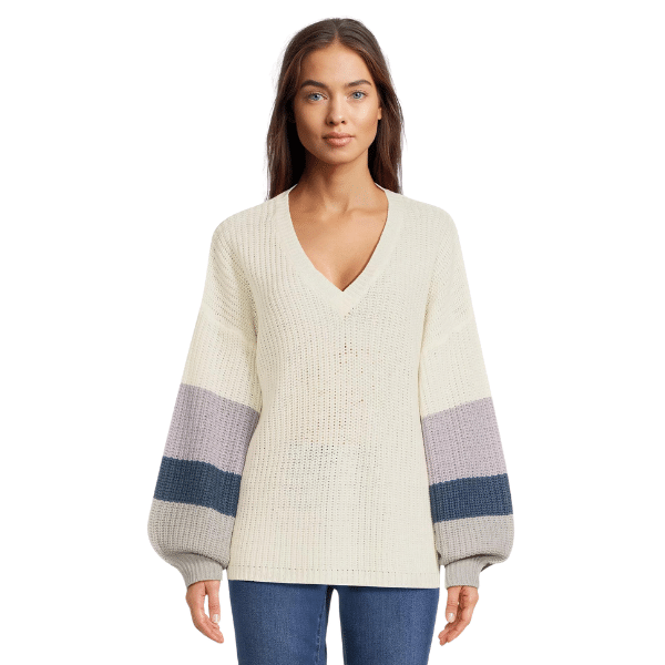 Women's V-Neck Knit Pullover Sweater