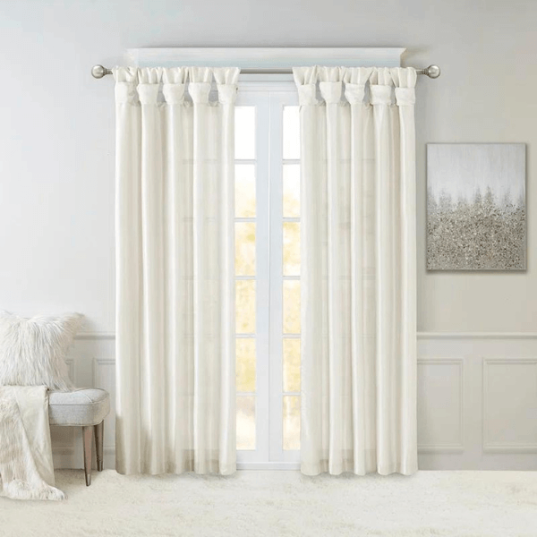 Rivau Faux Silk Window Curtain Panel
