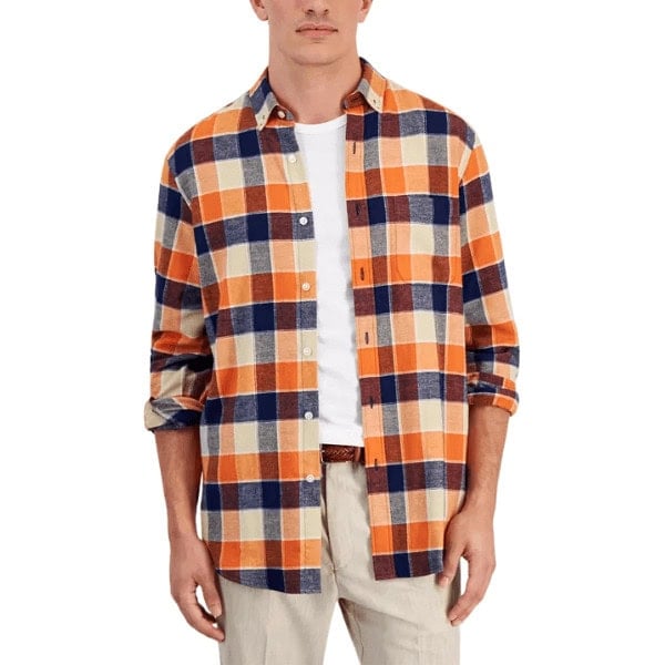 Regular-Fit Plaid Flannel Shirt