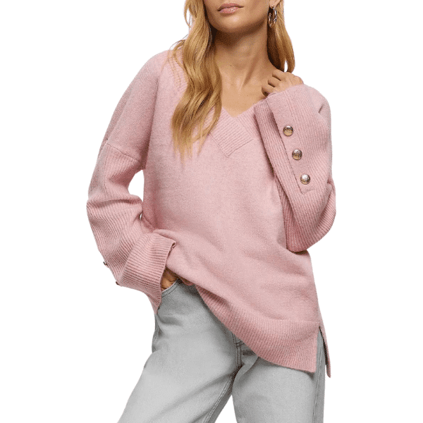 River Island - V-Neck Sweater - Matching Couple Outfit Ideas For Valentine's Day