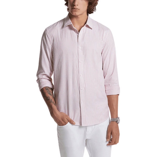 Striped Stretch Cotton Oxford Shirt