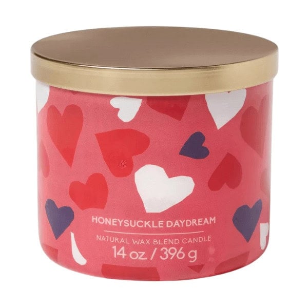 3-Wick Glass Jar Candle with Lid in Honeysuckle Daydream Scent