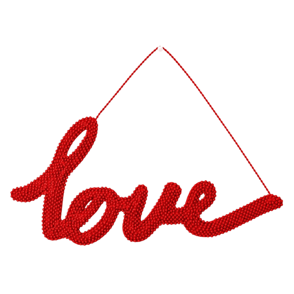 Beaded Love Valentine's Wall Hanging no bg