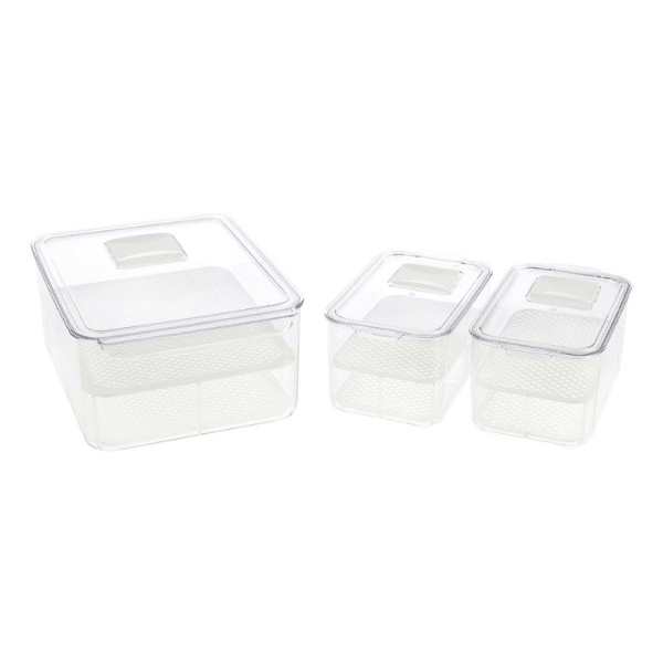 Fridge and Pantry Organizer Bin Set with Lids